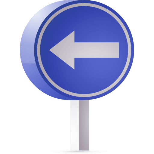 Turn left circulation traffic signal direction sign icon