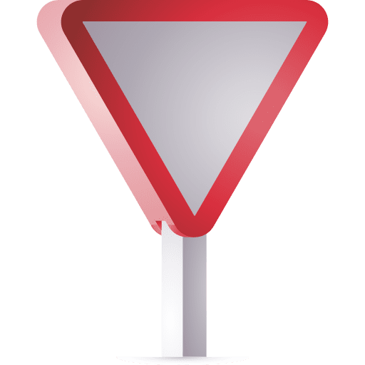 Yield yield triangle road sign icon
