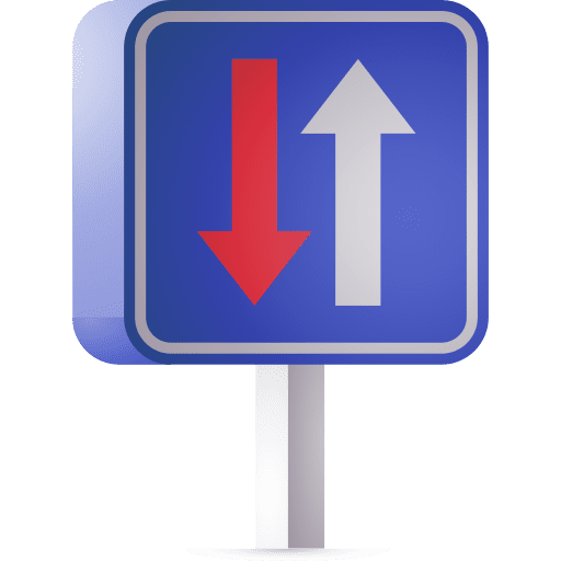 Two ways alert warning danger icon