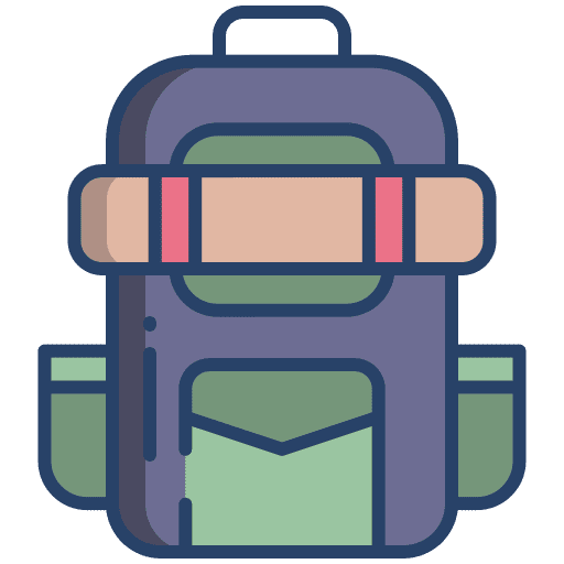 Backpack travel baggage camping icon