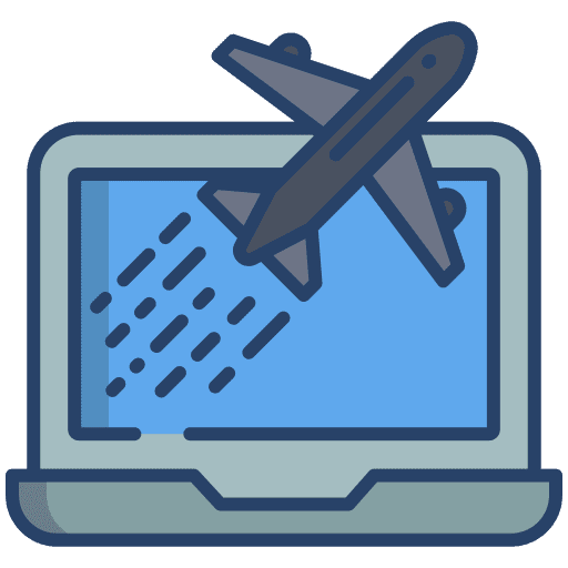 Laptop vacation plane laptop icon