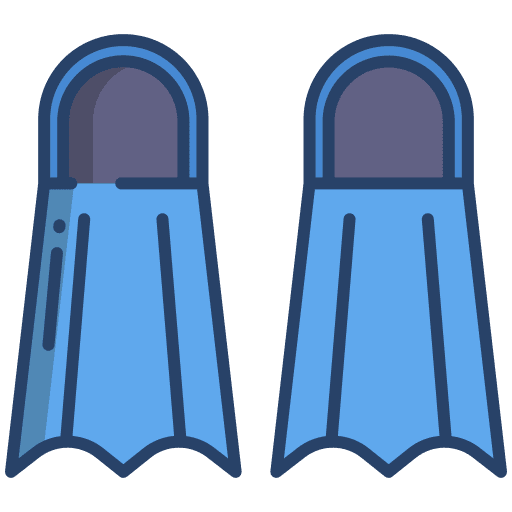 Swim flipper snorkeling water sport icon