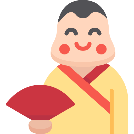 Buddha festivity mask fan icon