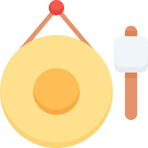 Gong percussion instrument music and multimedia orchestra icon