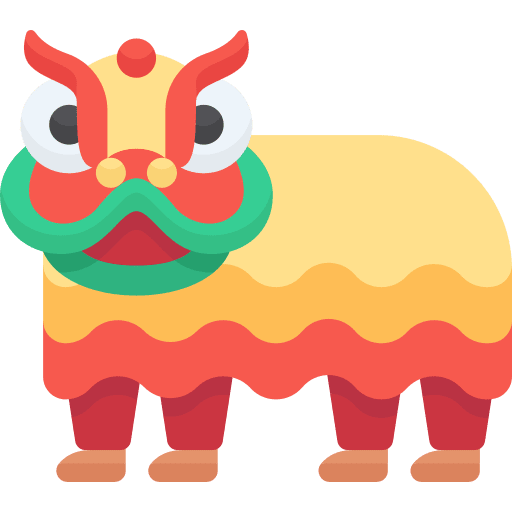 Lion dance festival china acrobatic icon