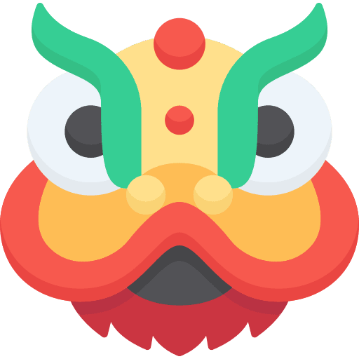 Lion head cultures dancing lion dance icon