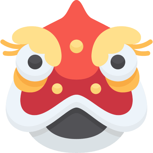 Lion head cultures dancing lion head icon