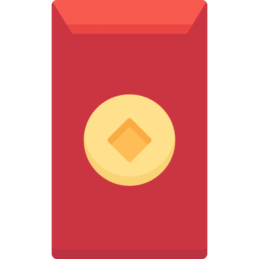 Red envelope celebration greetings red icon