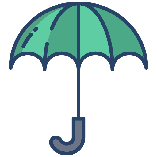 Umbrella rain tools and utensils travel icon
