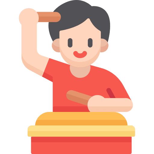 Drummer drummer dancing music and multimedia icon