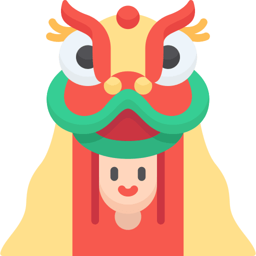 Lion dance cultures china festival icon