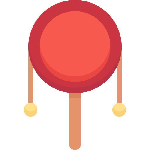 Rattle drum asia music and multimedia musical instrument icon
