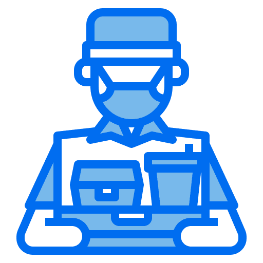 Food delivery social service distance icon