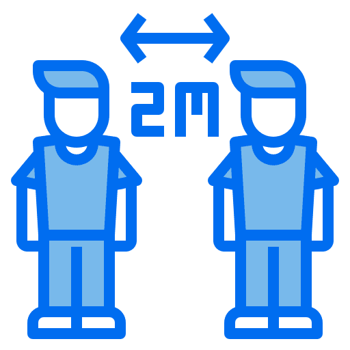 Social distancing lineal distance coronavirus icon
