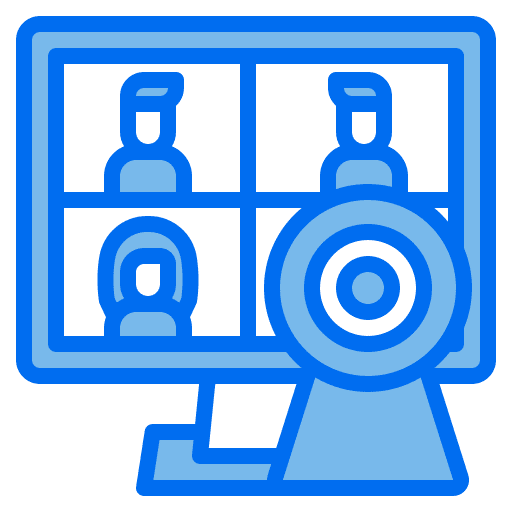 Video conference coronavirus video conference web camera icon