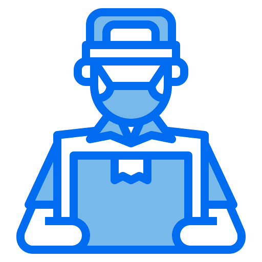 Delivery man distance healthcare service icon