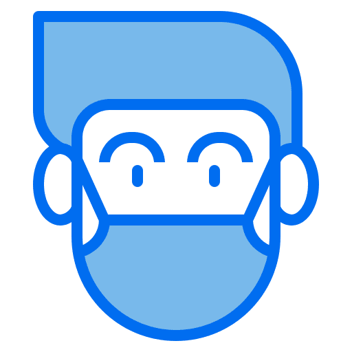 Man distance healthcare coronavirus icon