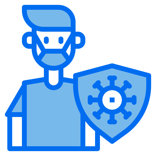 Man healthcare shield coronavirus icon