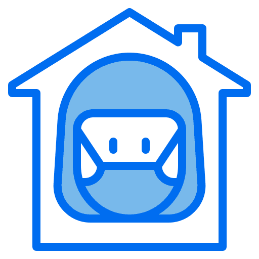 Quarantine medical mask distance coronavirus icon