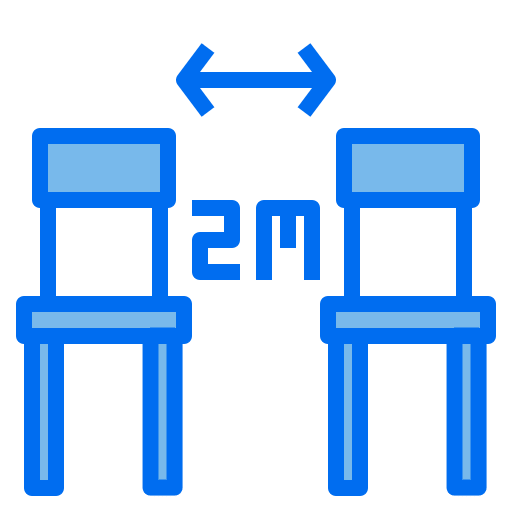 Social distancing chair coronavirus social distancing icon