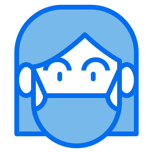 Female coronavirus social healthcare icon