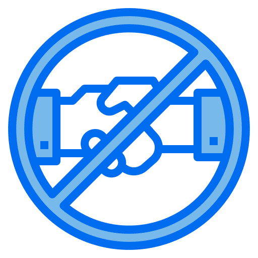 Hand shake coronavirus healthcare social distancing icon