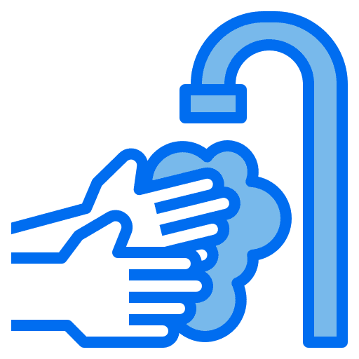 Hand wash distance social protection icon