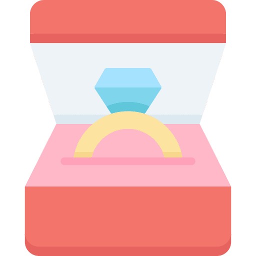 Diamond ring proposal valentines day jewelry icon