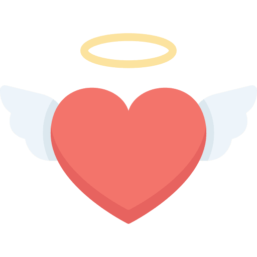 Heart fly heart halo icon