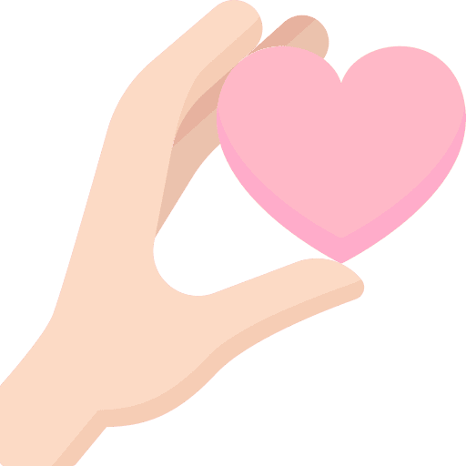 Heart hand give love care icon