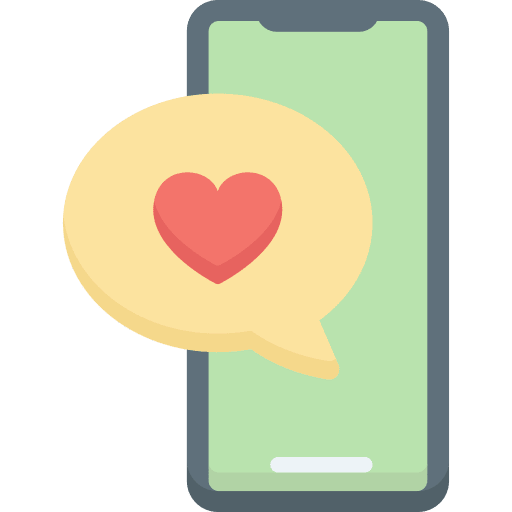 Love message smartphone heart valentines day icon