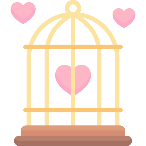 Cage heart door love icon