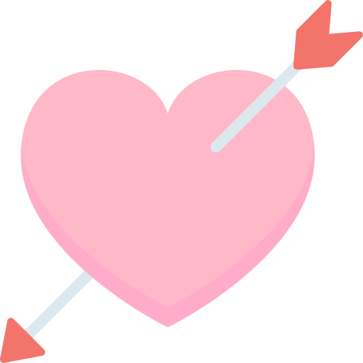 Heart valentines day cupid arrow icon