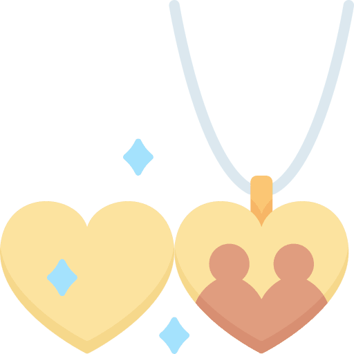 Locket necklace valentines day couple icon