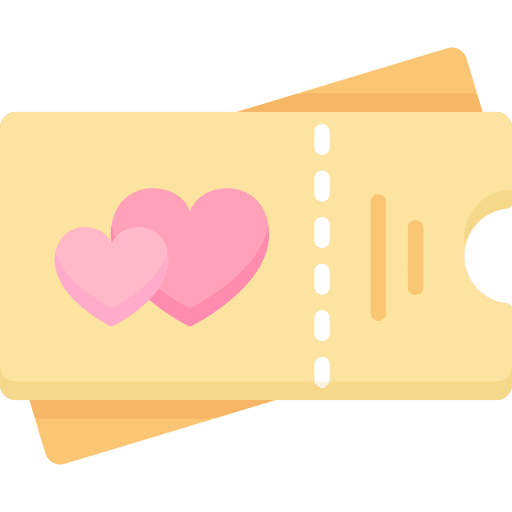 Ticket date show valentines day icon