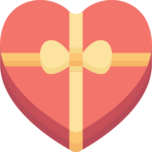 Chocolate box heart box valentines day celebration icon