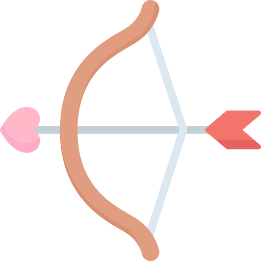 Cupid arrow bow and arrow cupid bow heart icon