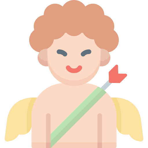 Cupid weapons valentines day caucasian icon