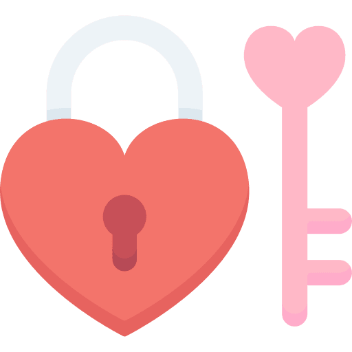 Padlock relationship safety key icon