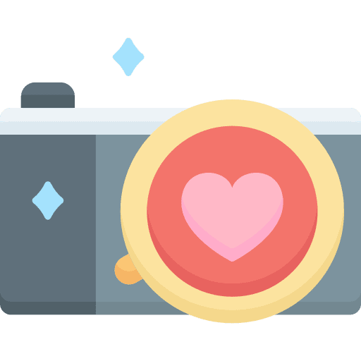 Photo camera romantic date memories camera icon