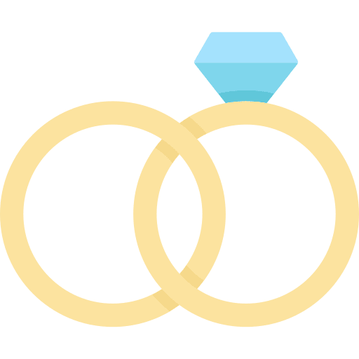 Wedding rings love and romance love diamond icon