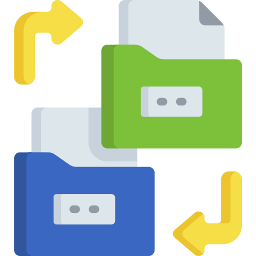 Data copy data storage duplicate files and folders icon