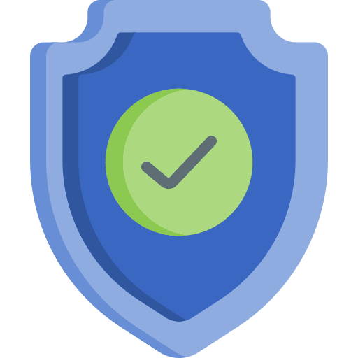 Shield protected check mark safe icon