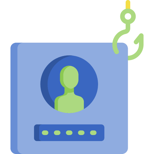 Phishing user id card virus icon