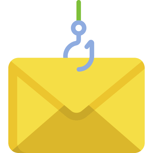 Phishing credit card attack mail icon