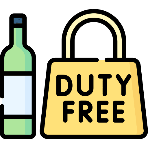 Duty free shopping store commerce and shopping travel icon
