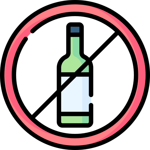 No drinks prohibition forbidden signaling icon