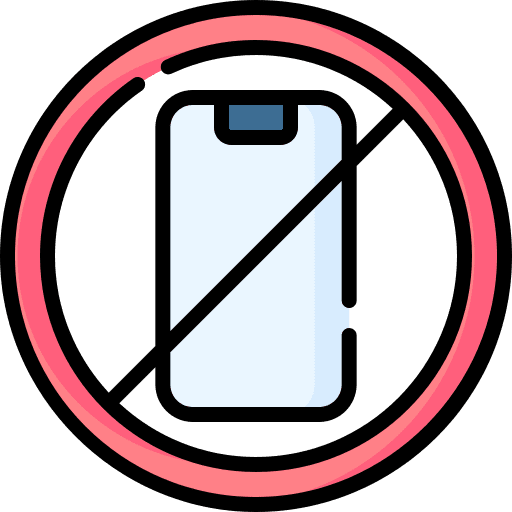 No phone sign no cellphone signaling icon