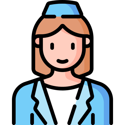 Stewardess people woman flight attendant icon