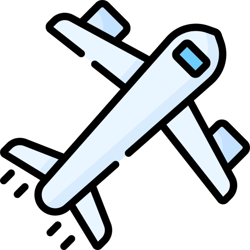Airplane flight travel transportation icon